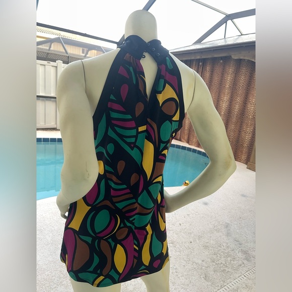 Psychedelics Jonathan Martin Black and Multicolor Scarf tunic size S NWT - Picture 12 of 15